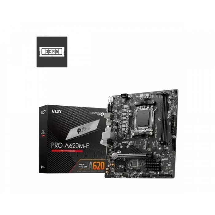 MSI PRO A620M-E AM5 DDR5 6800MHZ(OC) HDMI VGA M.2 USB3.2 MATX