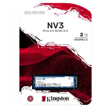 2TB Kingston NV3 (6000MB-5000MB/sn) PCIe GEN 4.0 NVMe M.2 (SNV3S/2000G)