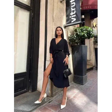 Ayrobin midi elbise