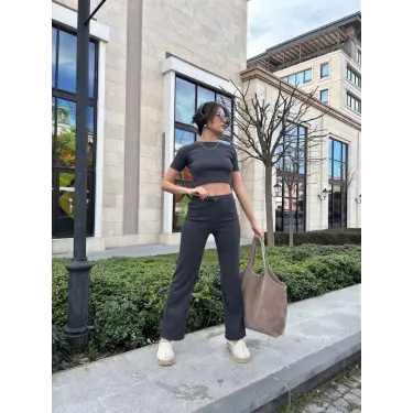 Bol paça pantolonlu alt üst takım