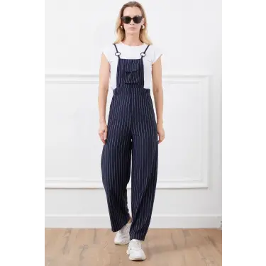 İp askılı beli lastikli tulum