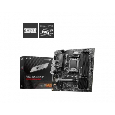 MSI PRO B650M-P AM5 DDR5 6000MHZ(OC) HDMI VGA DP M.2 USB3.2 2.5G LAN MATX