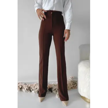 Önü cumalı ithal krep pantolon