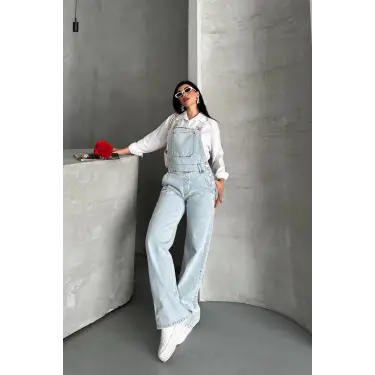 Pantolon kar yıkama salopet mavi d2514