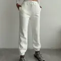 3 iplik şardonlu paça lastikli eşofman beyaz is001