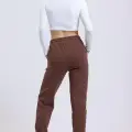 3 iplik şardonlu paça lastikli eşofman kahve is001