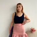 Altı fırfırlı etek pudra s24817