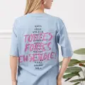 Baskılı tişört mavi