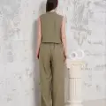 Broşlu yelek pantolon takım haki s255821