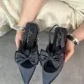 Cenya Siyah Saten Babet Ayakkabı