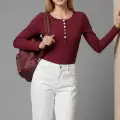 Çıtçıt Detaylı Bluz Bordo T4343