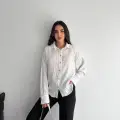 Çizgili oversize gömlek