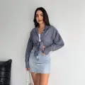 Çizgili oversize gömlek