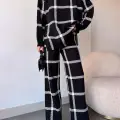 Ekoseli triko takım siyahbeyaz