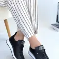 Fiert Siyah Cilt Bağcıklı Spor Ayakkabı