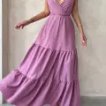 Fırfırlı katlı elbise s255049