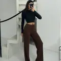 Fitilli şardonlu pantolon kahve a4058