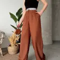 Flamlı kahve pantolon