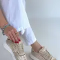 Hawer Bej Cilt Bağcıklı Spor Ayakkabı