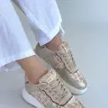 Hawer Bej Cilt Bağcıklı Spor Ayakkabı
