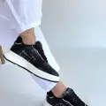 Hawer Siyah Cilt Bağcıklı Spor Ayakkabı