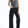 Kargo cep jeans pantolon siyah