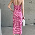 Kaşkorse Desenli askılı elbise