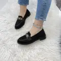 KB-021 Kuback Siyah Triko Siyah Taban U Toka  Günlük Kadın Ayakkabı
