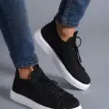 KB-112   Kuback Siyah Triko Bağcıklı  Günlük Erkek  Ayakkabı