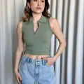 Kısa fermuarlı crop