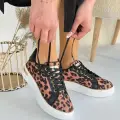 Kity Leopar Saten Bağcıklı Spor Ayakkabı