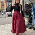 Kraş etek bordo