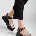 Lalen Siyah Kemerli Sandalet