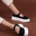Lunni Siyah Keten Spor Ayakkabı