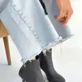 Mişha Siyah Cilt Topuklu Bot