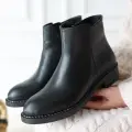 Moed Siyah Cilt Topuklu Bot