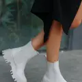 Ninle Bej Cilt Topuklu Bot