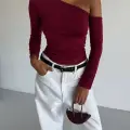 Omuz detaylı kollu bluz bordo f2336