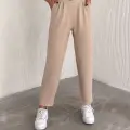 örme krep pantolon çift düğmeli