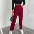 örme krep pantolon çift düğmeli