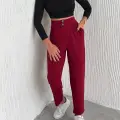 örme krep pantolon çift düğmeli
