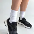 Slar Siyah Cilt Bağcıklı Spor Ayakkabı