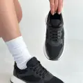Slar Siyah Cilt Bağcıklı Spor Ayakkabı