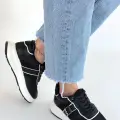 Tanwe Siyah Cilt Bağcıklı Spor Ayakkabı