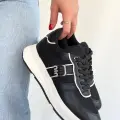 Tanwe Siyah Cilt Bağcıklı Spor Ayakkabı