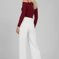 Tek Omuz İpli Bluz Bordo t4328