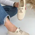 Tone Bej Cilt Bağcıklı Spor Ayakkabı