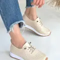 Tone Bej Cilt Bağcıklı Spor Ayakkabı