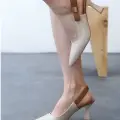 Toran Bej Cilt Topuklu Ayakkabı