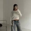 Triko transparent bluz beyaz